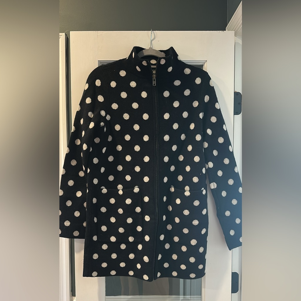 Anthropologie Polka Dot Sweater Coat Size Small